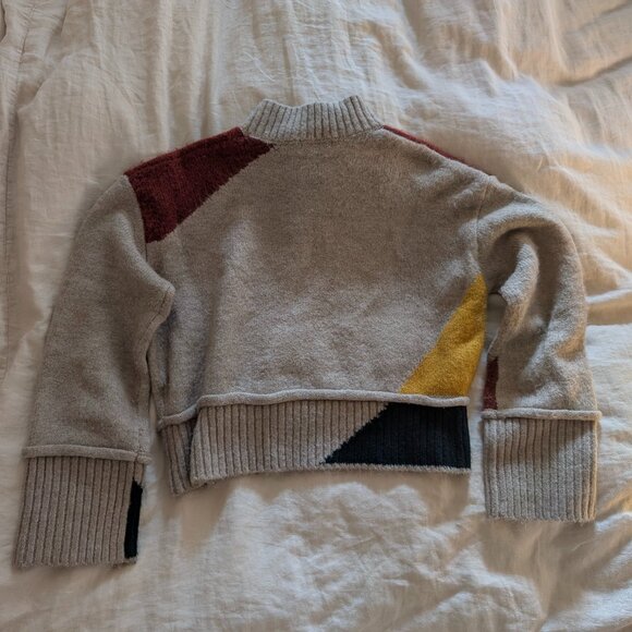 Lush Crop Mock Neck Sweater Colorblock - Picture 3 of 8